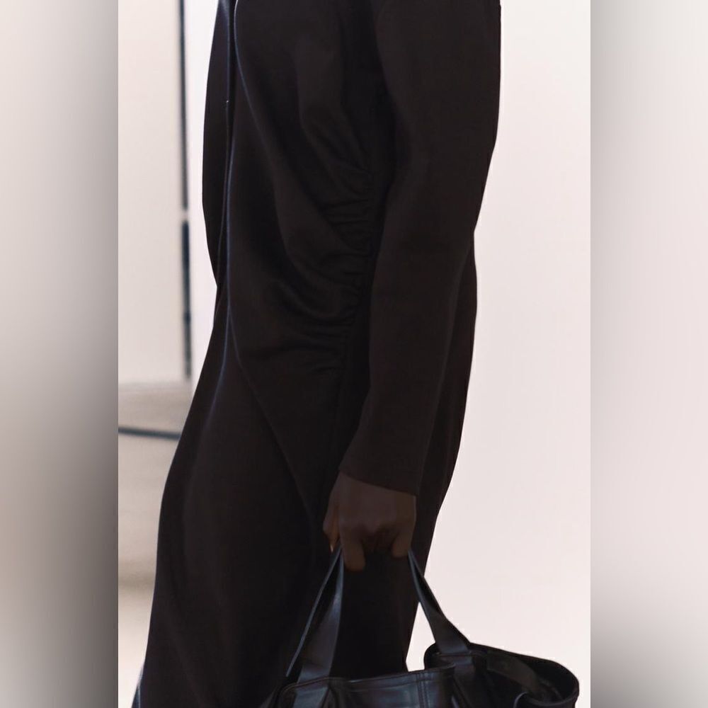 ZARA RUCHED LONG INTERLOCK JACKET - Picture 7 of 9